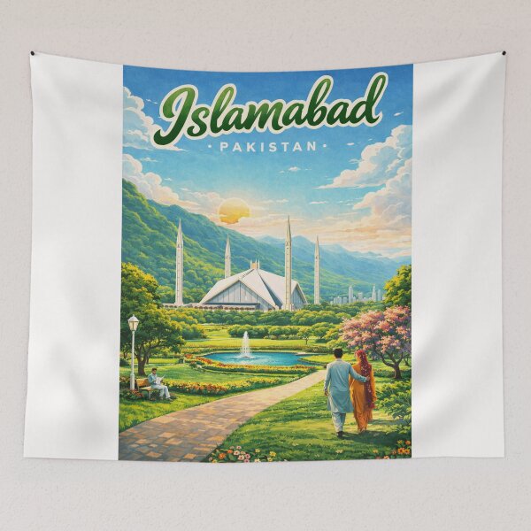 Item preview, Sunset Romance at Faisal Mosque and Margalla Hills, Islamabad, Pakistan designed and sold by Places On Earth.