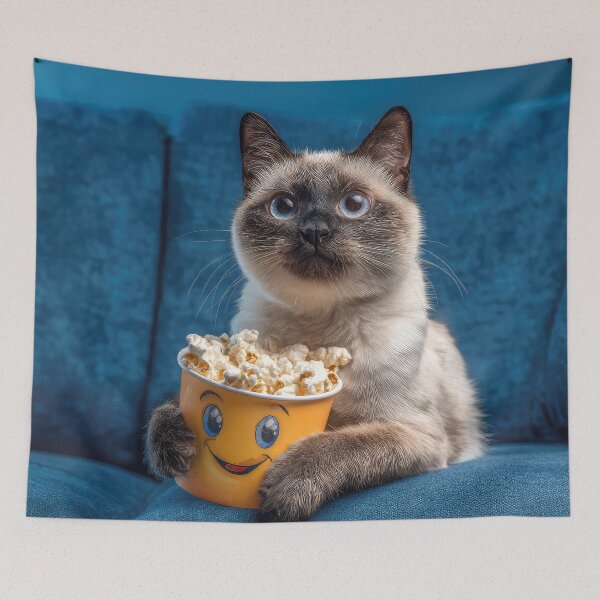 Item preview, Siamese Cat with Popcorn designed and sold by Elisabeth Lucas.