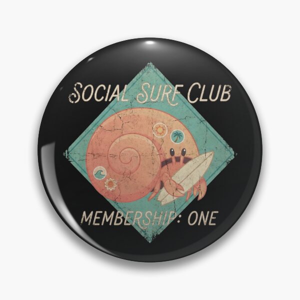 Item preview, Introvert Social Surf Club Retro Hermit Crab designed and sold by AdyKurniawan.