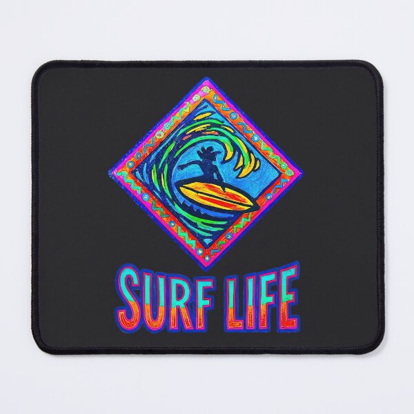 Item preview, SURF LIFE Art, Neon Surfer in Motion, Coastal Wave Design designed and sold by Big Bang Canvas.