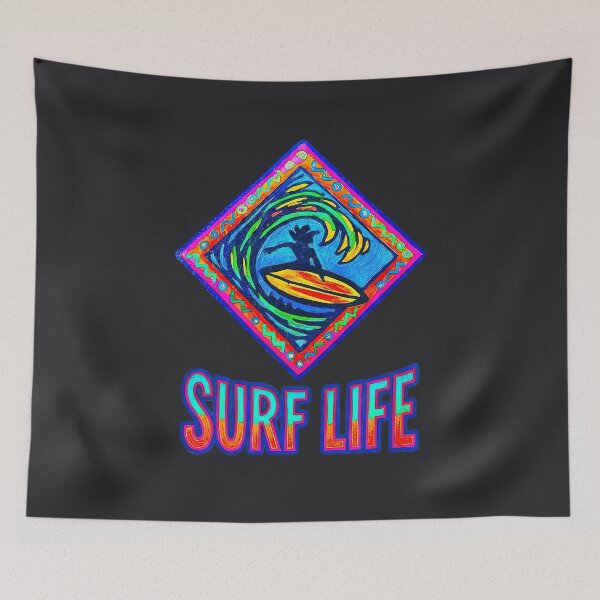 Item preview, SURF LIFE Art, Neon Surfer in Motion, Coastal Wave Design designed and sold by Big Bang Canvas.