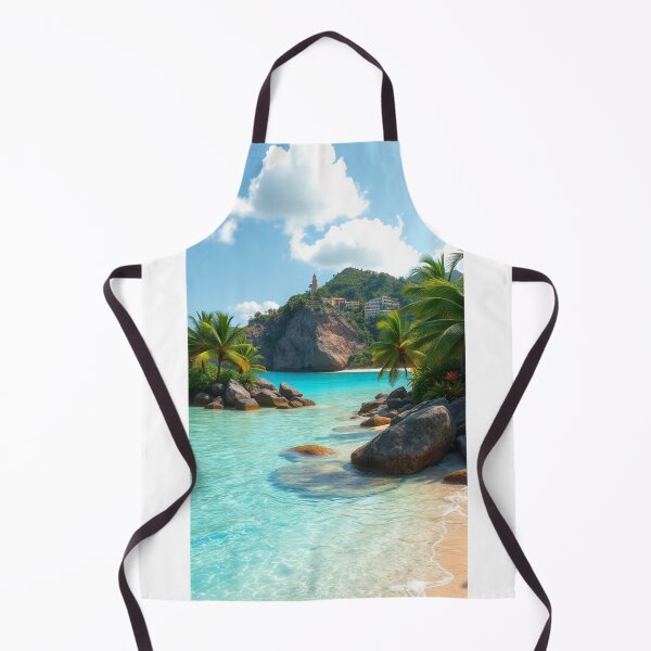 Item preview, Secluded Tropical Cove with Scenic Lighthouse designed and sold by Jade Ado.