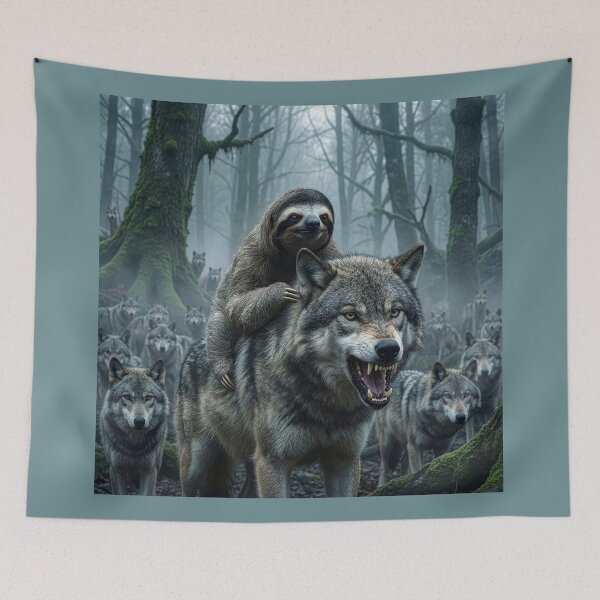 Item preview, Wolf Riding Sloth King designed and sold by Tridentulus.