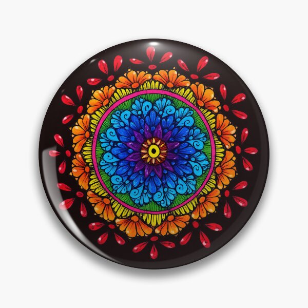 Item preview, orange flower mandala designed and sold by Goozeling.