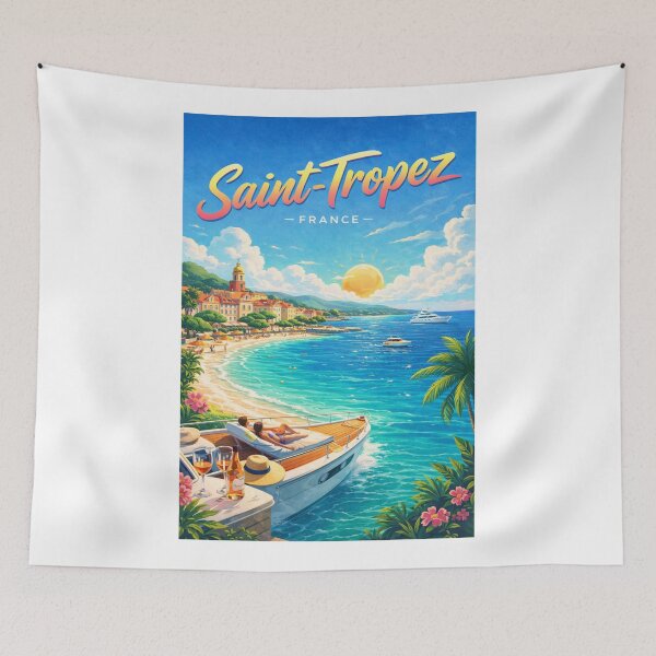 Item preview, Seaside Luxury and Golden Hour Glow in Saint-Tropez, France designed and sold by Aryabek.