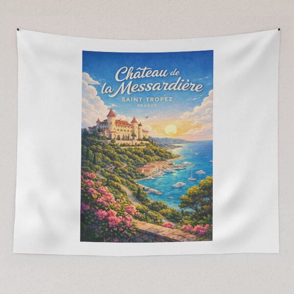Item preview, Sunset Majesty over Château de la Messardière and Saint-Tropez Marina designed and sold by Aryabek.