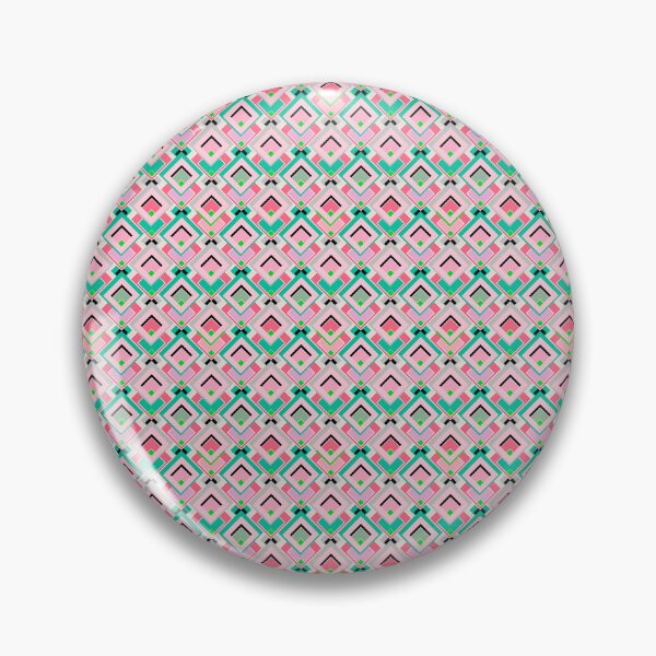 Item preview, geometric pattern small multicolored  pink turquoise  designed and sold by fuzzyfox.