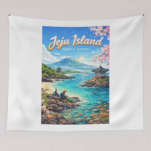Item preview, Cherry Blossoms and Coral Waters of Jeju Island, South Korea designed and sold by Aryabek.