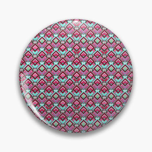 Item preview, geometric pattern small multicolored  pink turquoise red designed and sold by fuzzyfox.