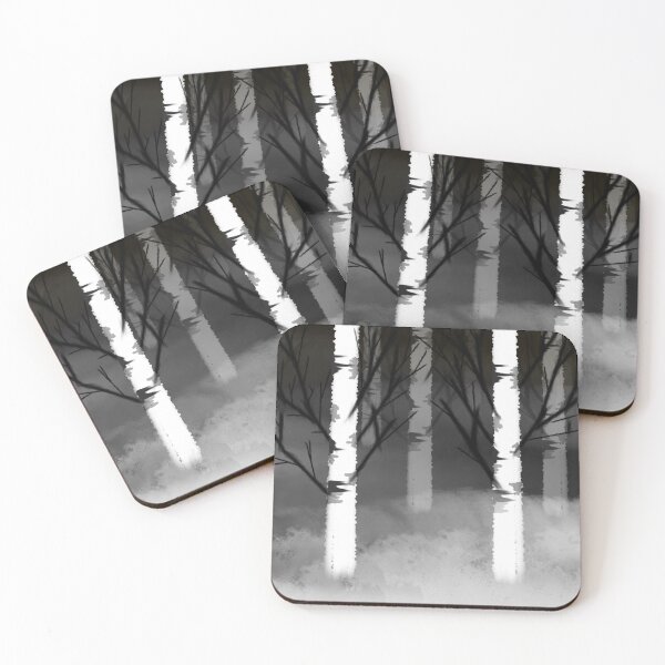 Item preview, Birch tree forest snowy night designed and sold by Budibabe.