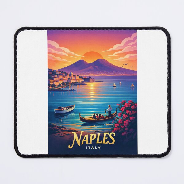 Item preview, Gondolas on the Gulf of Naples with Mount Vesuvius, Campania, Italy designed and sold by Aryabek.