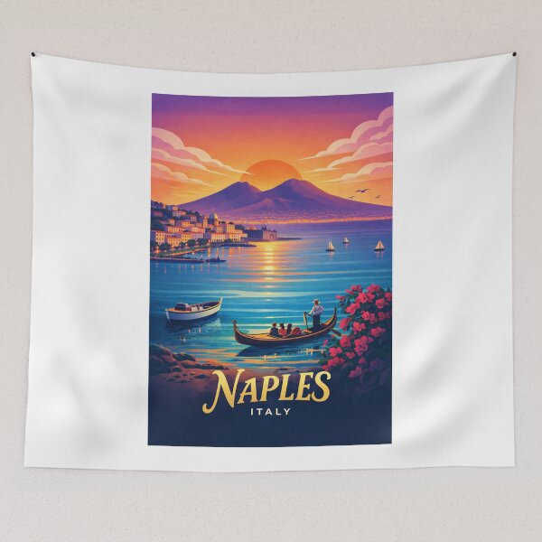 Item preview, Gondolas on the Gulf of Naples with Mount Vesuvius, Campania, Italy designed and sold by Aryabek.