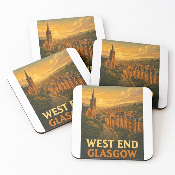 Item preview, Sunset Across the Spires and Terraces of West End, Glasgow, Scotland designed and sold by Aryabek.