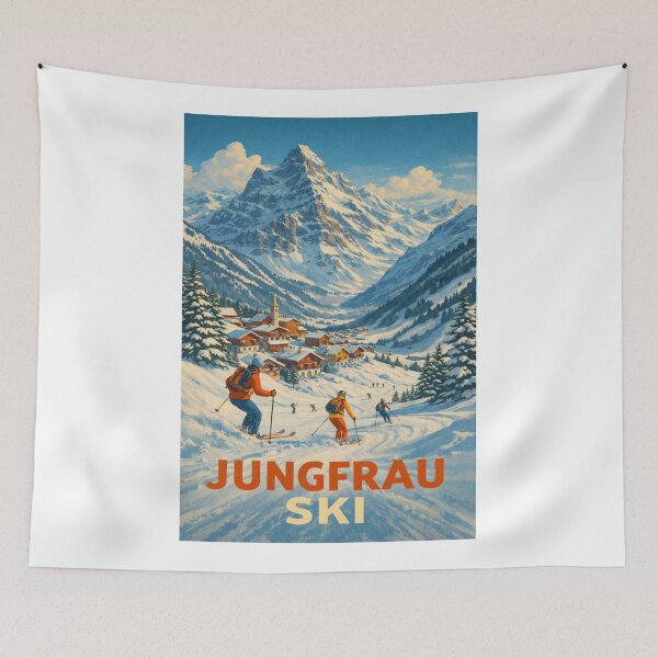 Item preview, Winter Adventure in Wengen with Jungfrau Peak, Bernese Oberland, Switzerland designed and sold by Aryabek.