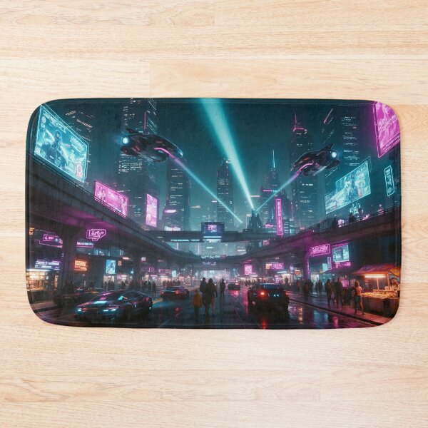 Item preview, Cyberpunk city at night designed and sold by aykiradesigns.