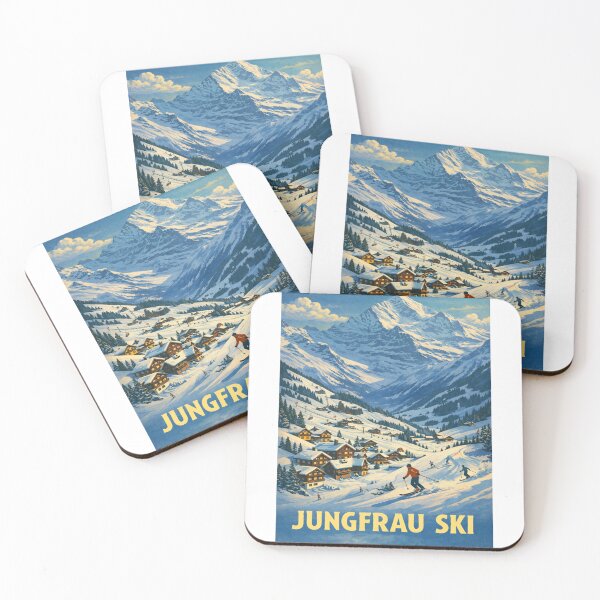 Item preview, Ski Slopes of Grindelwald Below Jungfrau Mountain, Bernese Oberland designed and sold by Aryabek.