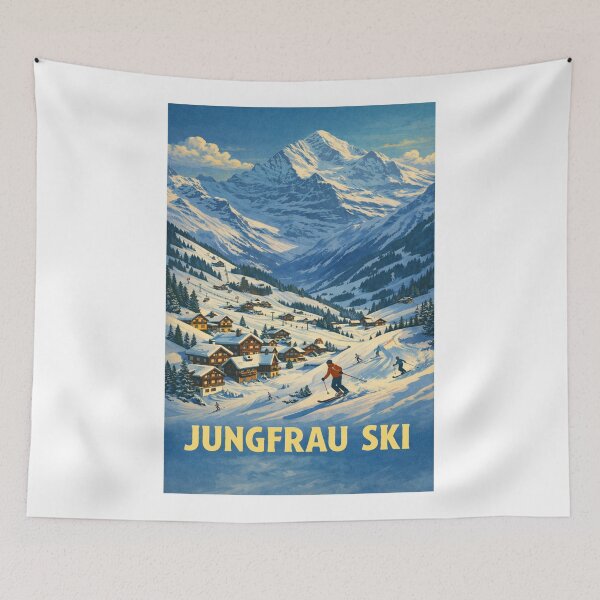 Item preview, Ski Slopes of Grindelwald Below Jungfrau Mountain, Bernese Oberland designed and sold by Aryabek.