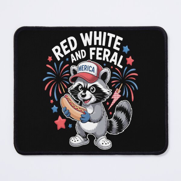 Item preview, Red White and Feral Raccoon USA 4th Of July designed and sold by Lucaseinar.