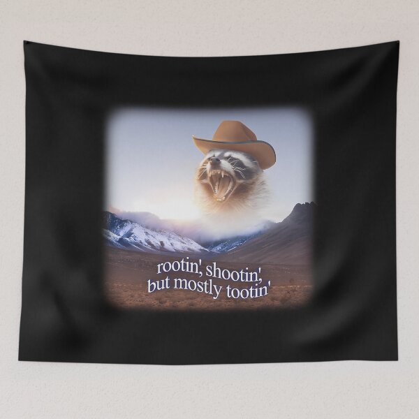 Item preview, Rootin Shootin But Mostly Tootin Cowboy Raccoon Word Art designed and sold by omari-styles.