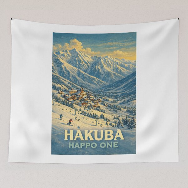 Item preview, Snowy Slopes and Alpine Village at Hakuba Happo-One, Japan Alps designed and sold by Aryabek.