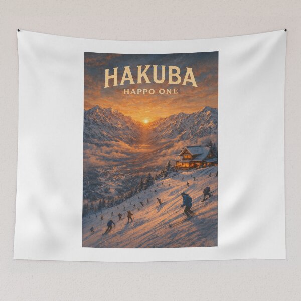 Item preview, Hakuba Happo-One Skiers at Sunset, Nagano Prefecture, Japan designed and sold by Aryabek.