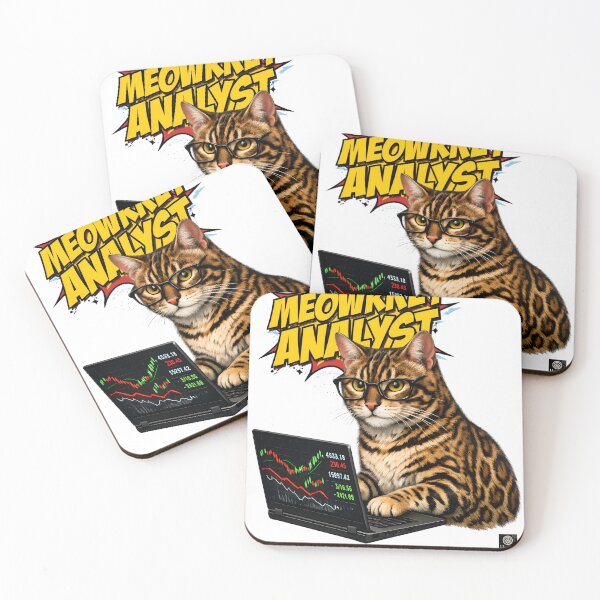 Item preview, MEOWRKET ANALYST – Bengal Cat Stock Market Trader Finance T-Shirt designed and sold by HOUSE OF TIST.