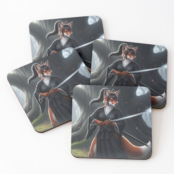 Item preview, Furry Fox Samurai Warrior Woman Ready for Combat designed and sold by Prestons Corner.