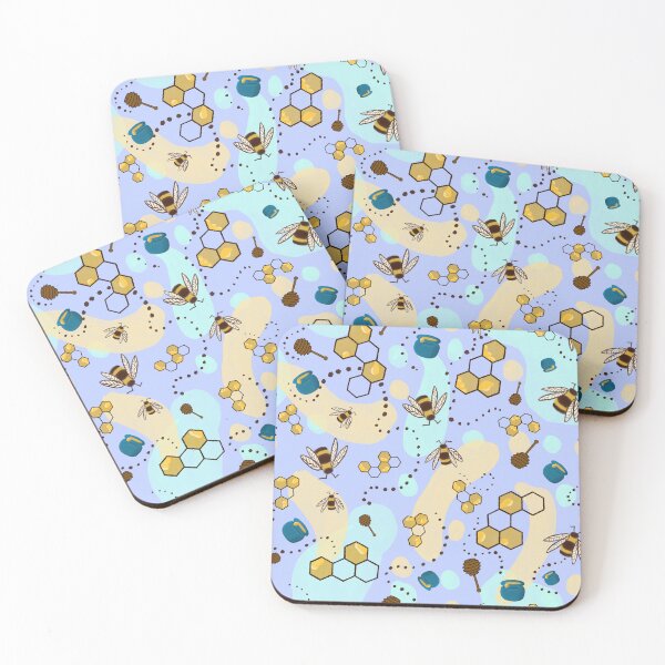 Item preview, Honeybee Honey Combs Repeating Pattern designed and sold by HydrangeaDelMar.