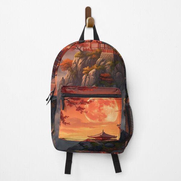 Item preview, Japanese Temple on Mountain with Moon designed and sold by Bappy888.