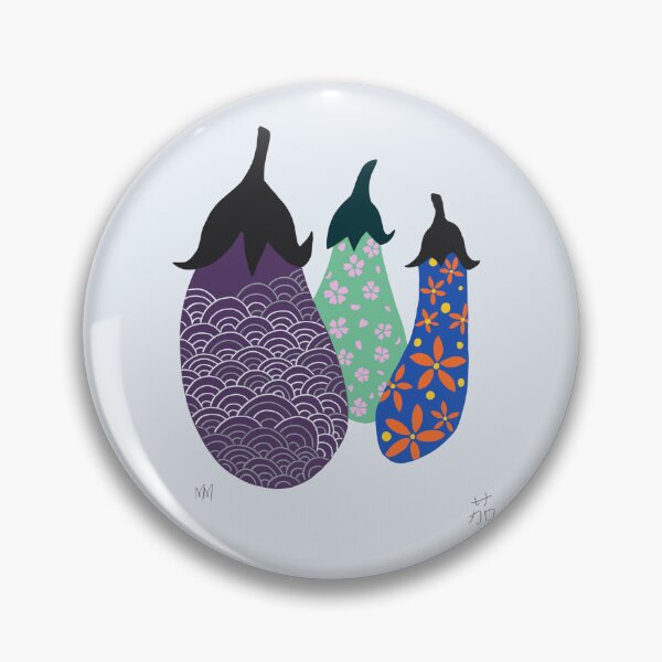 Item preview, Japanese Eggplant Art with Wagara Patterns designed and sold by WildPaletteMM.