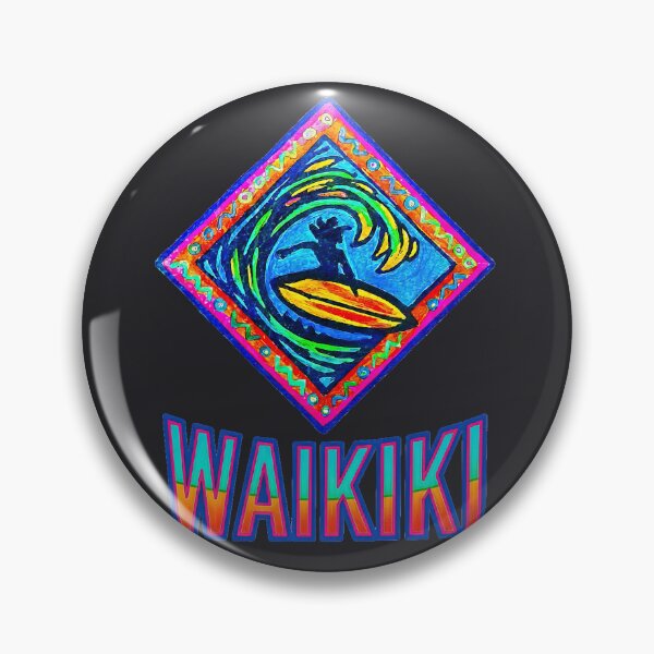 Item preview, WAIKIKI Surf Life Art, Neon Surfer in Motion, Coastal Wave Design designed and sold by Big Bang Canvas.
