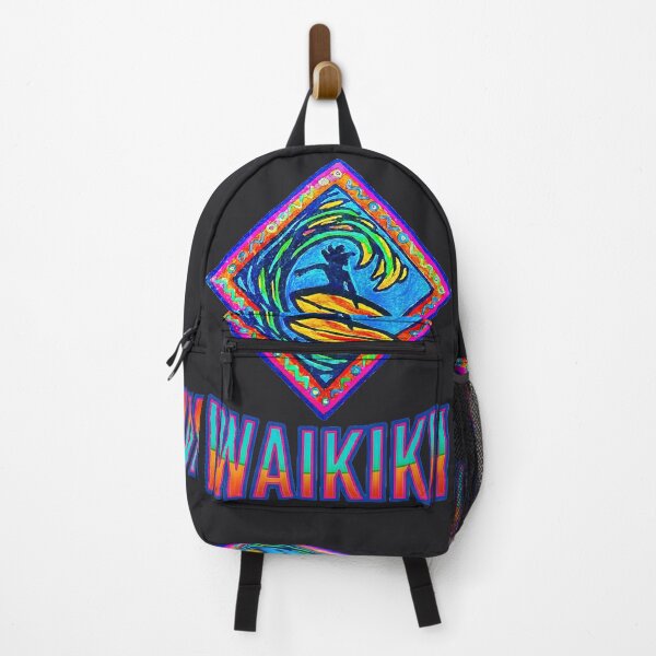 Item preview, WAIKIKI Surf Life Art, Neon Surfer in Motion, Coastal Wave Design designed and sold by Big Bang Canvas.