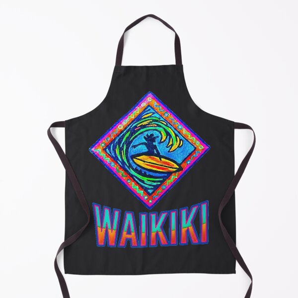 Item preview, WAIKIKI Surf Life Art, Neon Surfer in Motion, Coastal Wave Design designed and sold by Big Bang Canvas.