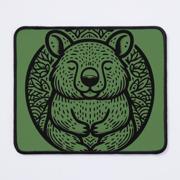 Item preview, Meditative Wombat Mandala – Zen Doodle Aussie Animal Illustration designed and sold by Aritxa.
