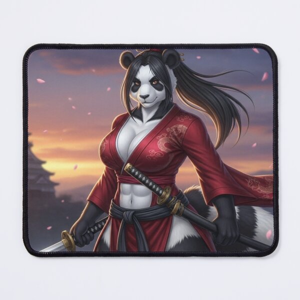Item preview, Furry Panda Lady Samurai Sexy Midriff designed and sold by Prestons Corner.