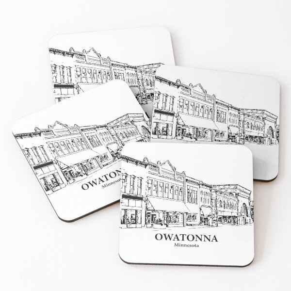 Item preview, Owatonna MN - Ink Cityscape Illustration designed and sold by Lakeric Cityscapes.