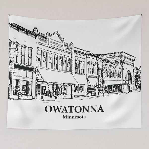Item preview, Owatonna MN - Ink Cityscape Illustration designed and sold by Lakeric Cityscapes.