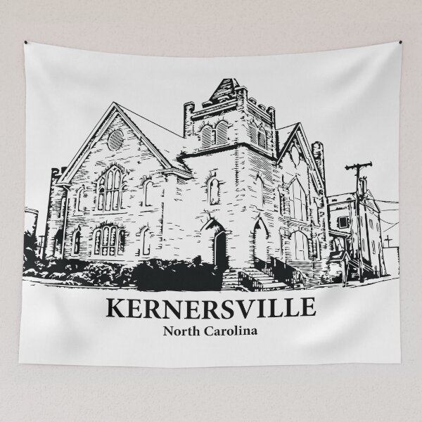 Item preview, Kernersville NC - Ink Cityscape Illustration designed and sold by Lakeric Cityscapes.