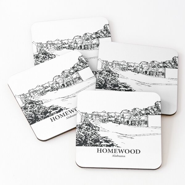 Item preview, Homewood AL - Ink Cityscape Illustration designed and sold by Lakeric Cityscapes.