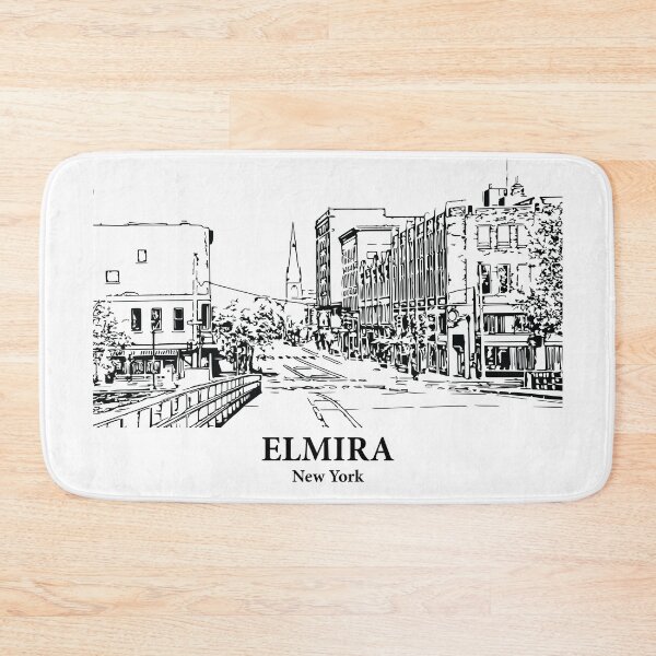 Item preview, Elmira NY - Ink Cityscape Illustration designed and sold by Lakeric Cityscapes.