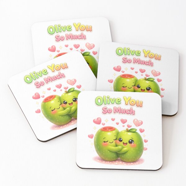 Item preview, Olive You So Much - cute olive couple | Kawaii Valentine's Day Art designed and sold by Moons Studio.