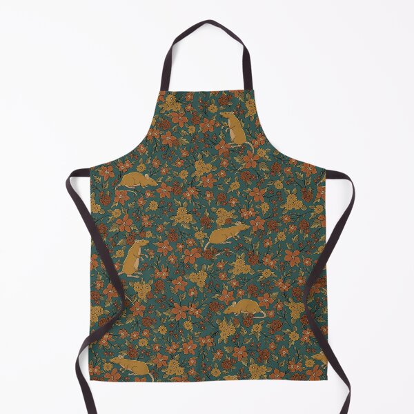 Item preview, Cute Rats and Flowers in Dark Teal, Yellow, and Burnt Orange designed and sold by somecallmebeth.