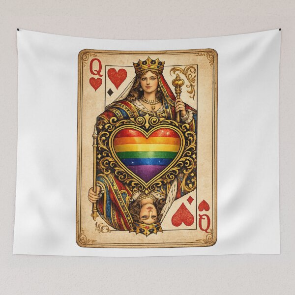 Item preview, Rainbow flag queen of Hearts  designed and sold by JETSETPRIDE.