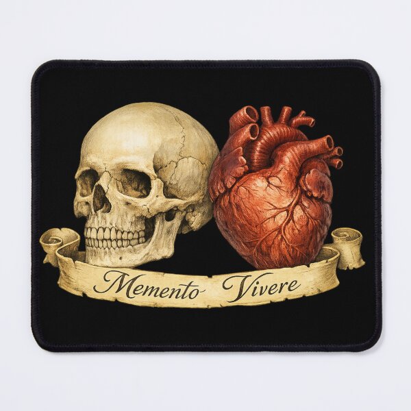 Item preview, Memento Vivere – Skull and Heart Symbol designed and sold by Mouraludia.