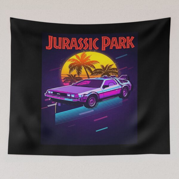 Item preview, Jurassic Park DeLorean Retro Art designed and sold by Bensoncreatives.