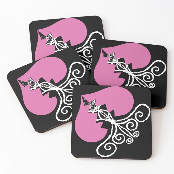 Item preview, Pink Broken Hearts Cascading on Black designed and sold by Digitalmyth's Designs.