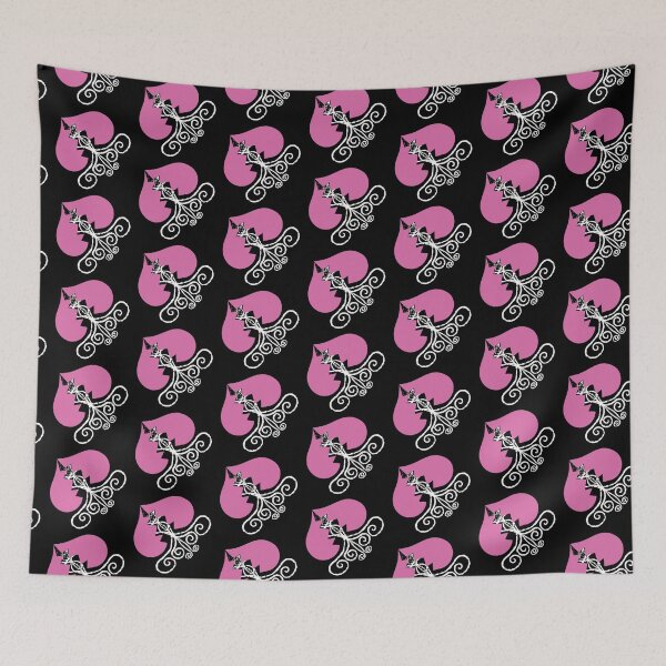 Item preview, Pink Broken Hearts Cascading on Black designed and sold by Digitalmyth's Designs.