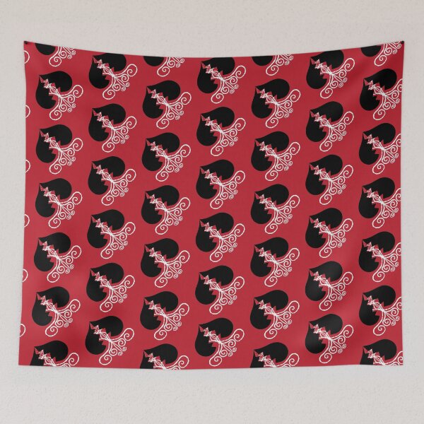 Item preview, Black & White Broken Hearts Cascading on Red designed and sold by Digitalmyth's Designs.