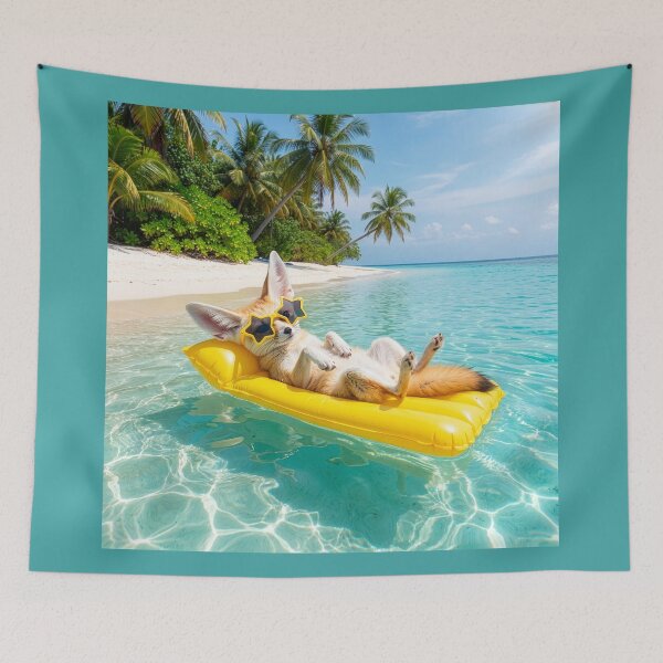 Item preview, Fennec Fox Relaxes in a Caribbean Paradise designed and sold by Tridentulus.