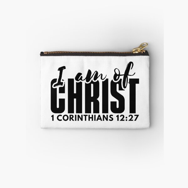Item preview, I Am of Christ – 1 Corinthians 12:27 Black Typography Christian Design designed and sold by MoriaStore.